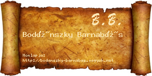 Bodánszky Barnabás névjegykártya