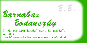 barnabas bodanszky business card